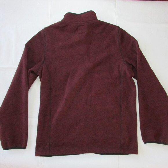 Cinch Men's Full Zip Heavyweight Fleece Sweater Jacket Burgundy - Picture 3 of 4